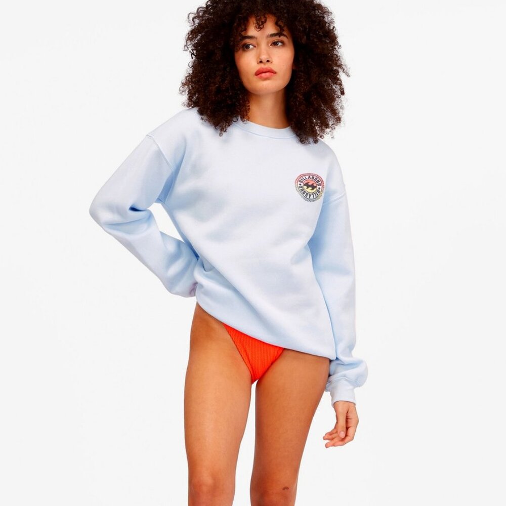 New BILLABONG Heritage Wheel Sweatshirt Fleece Crewneck Dream Blue S
